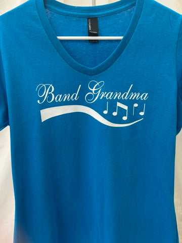 Band Grandma V-Neck Turquoise Tee
