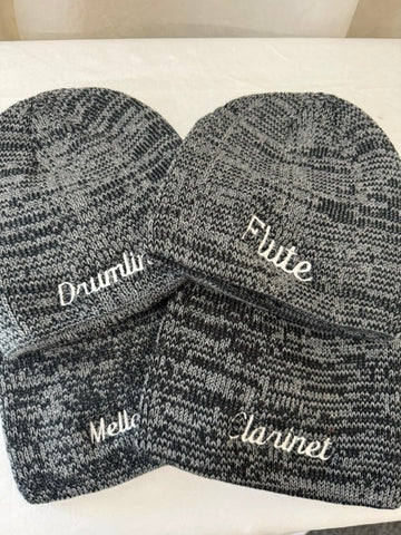 Black/Dark Grey Knit Beanies