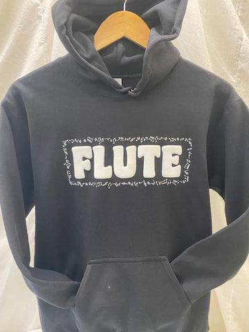 Flute Black Fleece Hoodie