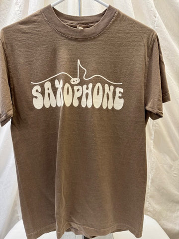Saxophone Faded Brown Tee