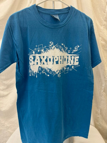 Saxophone Blue Music Tee