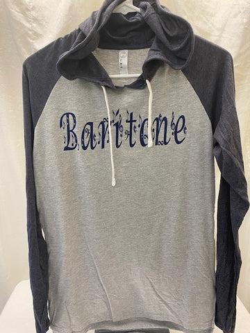 Baritone Grey/Navy Long Sleeve Hooded Tee